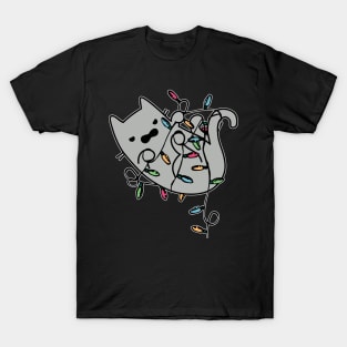 Cat christmas light display T-Shirt